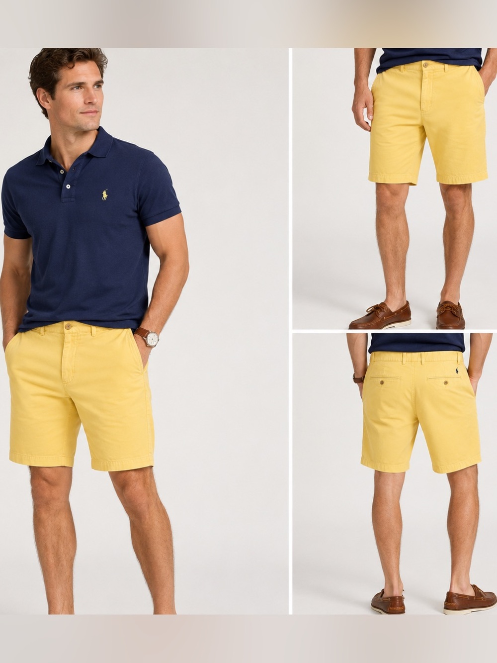 Polo Ralph Lauren Chino Shorts Yellow Cotton Classic Fit Men’s 30 / 9.5” Inseam